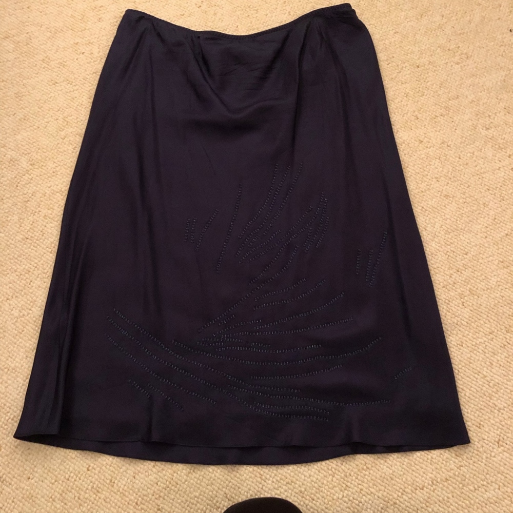 Banana Republic Navy slip skirt with beading 14